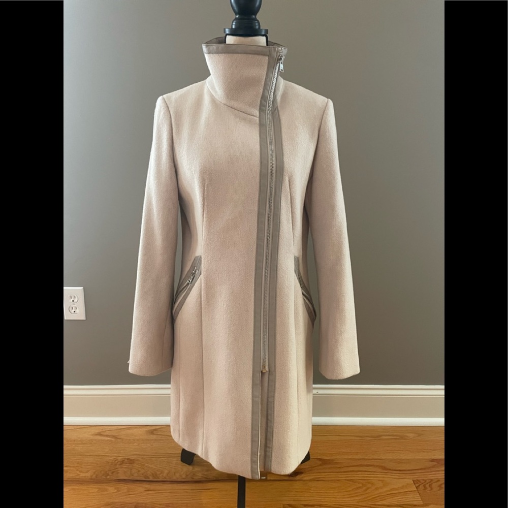 Calvin Klein wool funnel neck coat